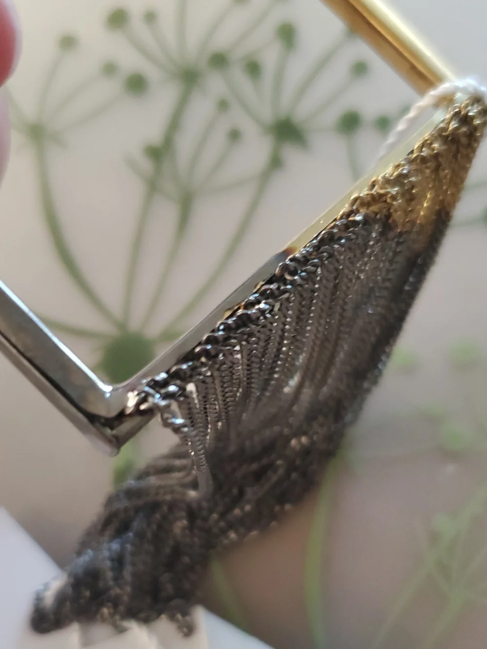 NWT MM6 Maison Martin Margiela Two-Tone Gold & Silver Chain Fringe Bracelet